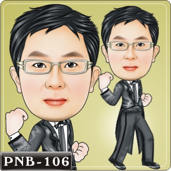 男生人像Q版漫畫PNB-106(燕尾服Q版畫)